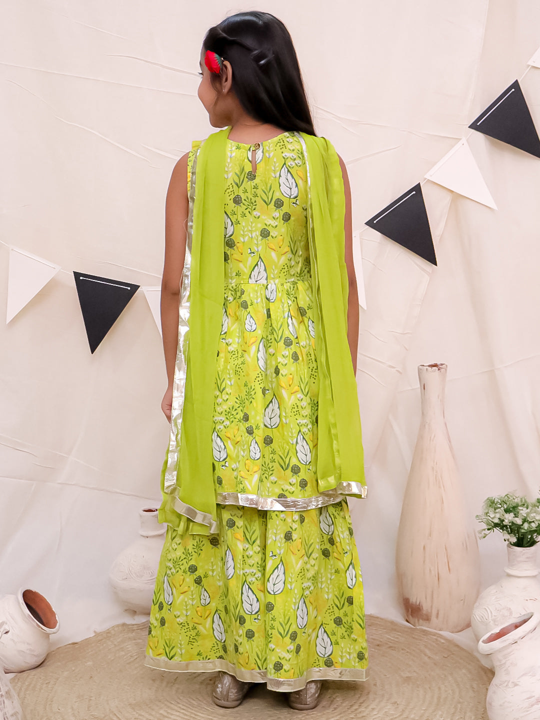 Kurti and Sharara With Dupatta-Green