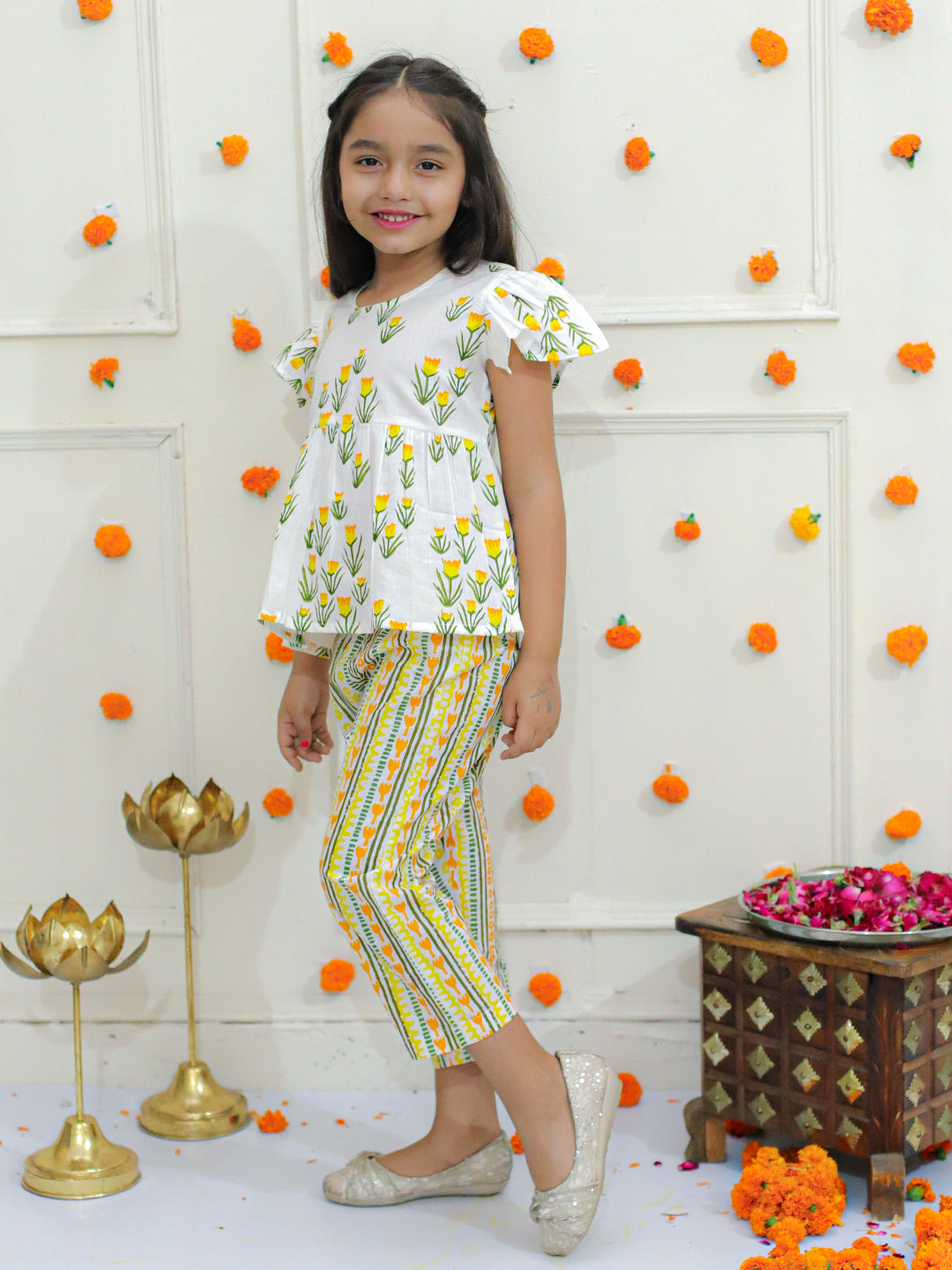 Girls Co-ord Set-Yellow