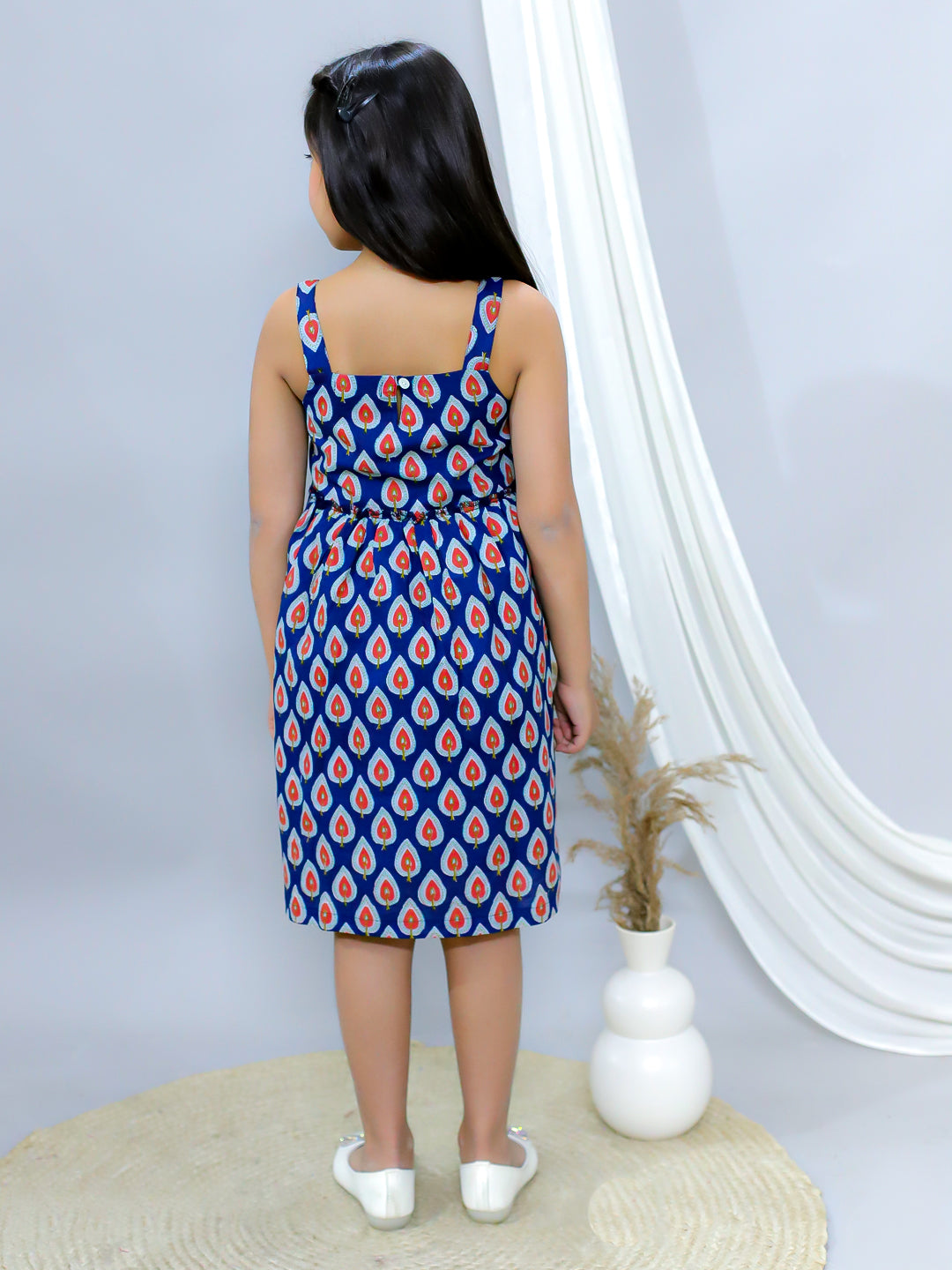 Fit and Flare Dress-Blue