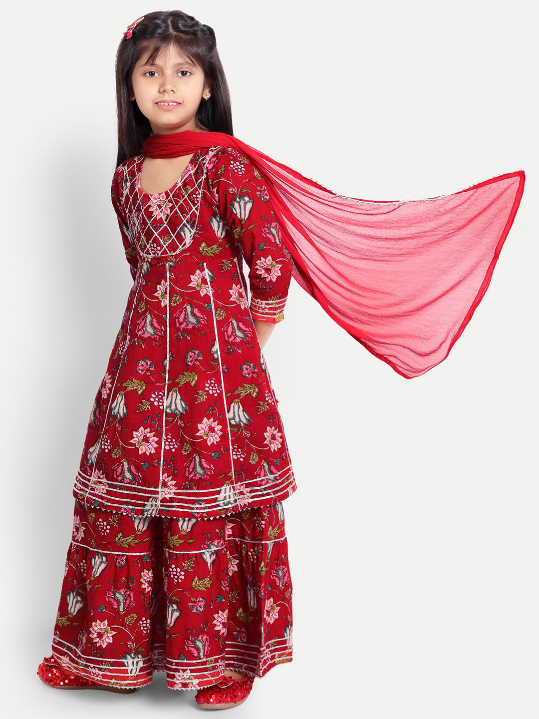 Anarkali Kurti and Sharara with Dupatta