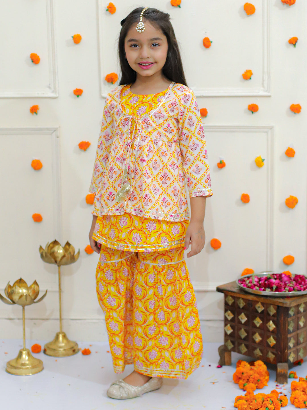 3 Pcs Kurti and Sharara with Jacket