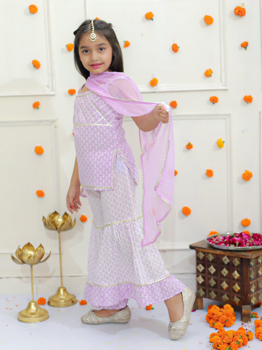 Girls Kurti and Sharara with Dupatta