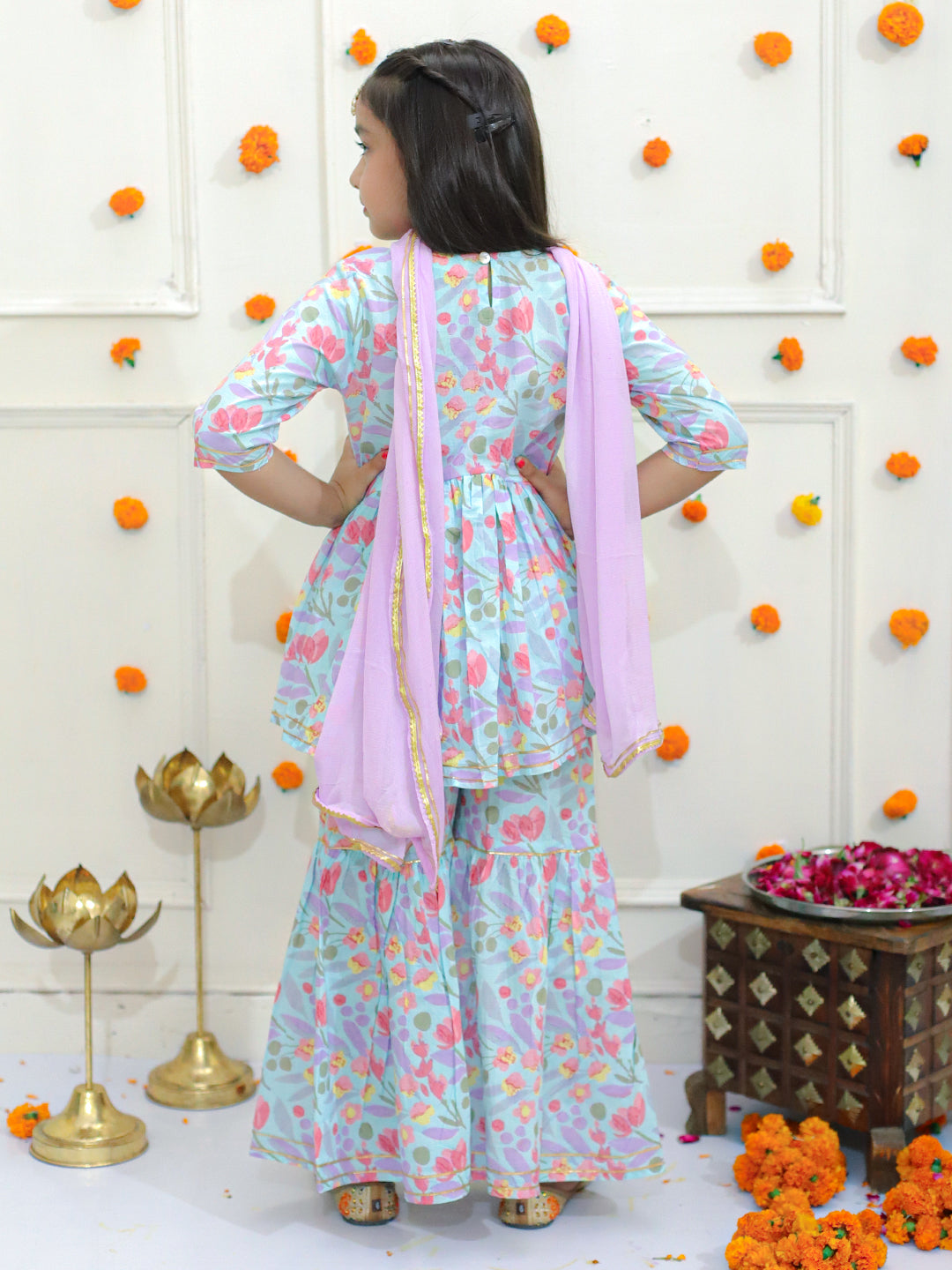 Girls Kurti and Sharara with Dupatta